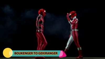 THE BEST RED RANGERS' HAND OFF EVER