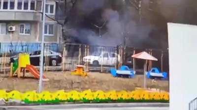 Allegedly Ukrainian Vampire missile hits apartment in Belgorod, Russia / 17.03.2024