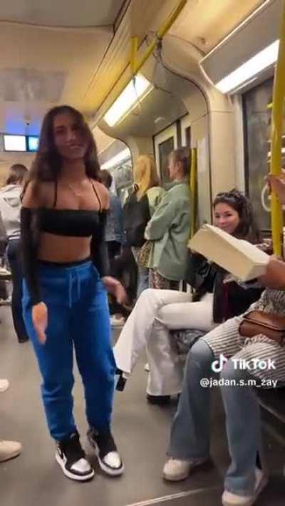 She's back on the subway again.