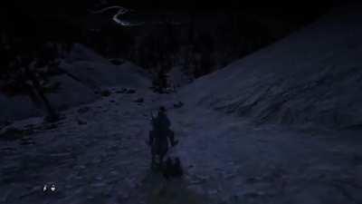 So I was sliding down Mt. Shann with my donkey, Kong, when my main horse tried to over-take!