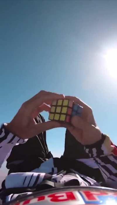 Solving a Rubiks while skydiving…