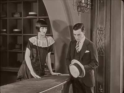 Buster Keaton &amp;amp; Rosalind Byrne. They said everything without a word. Seven Chances 1925.