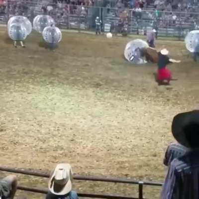 This game is called Bubble bull Soccer. By the way, the legs are not protected at all, so you can lose your balls at a moment's notice.