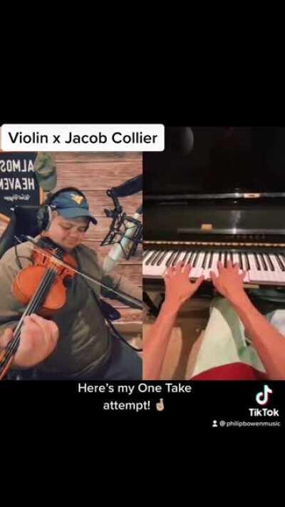 Tried to keep up with Jacob Collier’s amazing piano playing with my violin in One Take. Slipped up a few times but this was fun