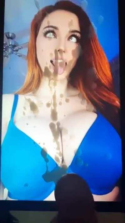 Cum Tribute Amouranth huge cumshot