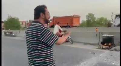 Peshawar to ISB Motorway is being covered with Glass shards mixed with Tar and Containers are being filled with Sand to Prevent Protesters from reaching ISB.