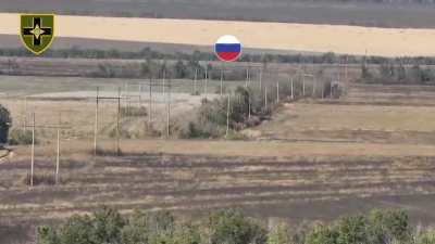 A Ukrainian BMP-2 fired at Russian infantry.