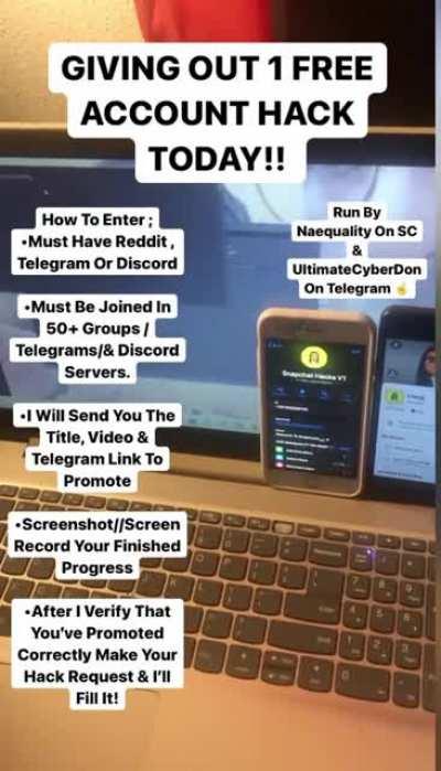 !!!TODAY & TODAY ONLY! > We're giving out a FREE HACK!!! Just for promoting across Reddit, Telegram , & Discord. hit @naequality on snapchat // @TheCyberDon On Telegram for instructions. Telegram Group In Comments!