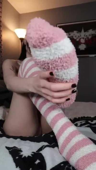 Who likes soft fuzzy socks wrapped around their cock?