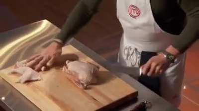 Gordon Ramsey deconstructs a chicken blindfolded!