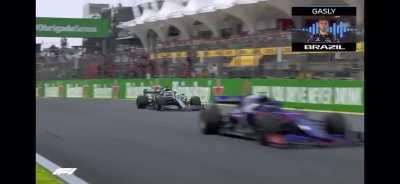 Pierre Gasly out-runs Lewis Hamilton and then breaks his radio microphone