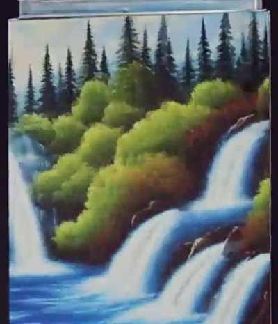 All Bob Ross’s paintings in one collage.