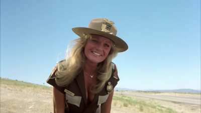 Valerie Perrine's cameo as busty police officer in The Cannonball Run (1981)