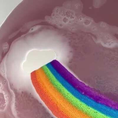 Rainbow bath bomb