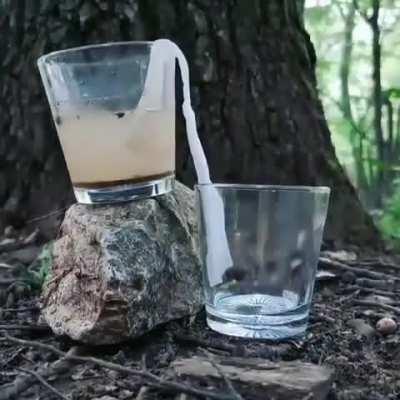 How to make a water filter using paper