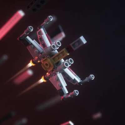 Tiny 3D animation I made for the 30051 X-wing set