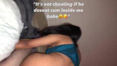 Not cheating if he pulls out of her pussy? Right? 😳