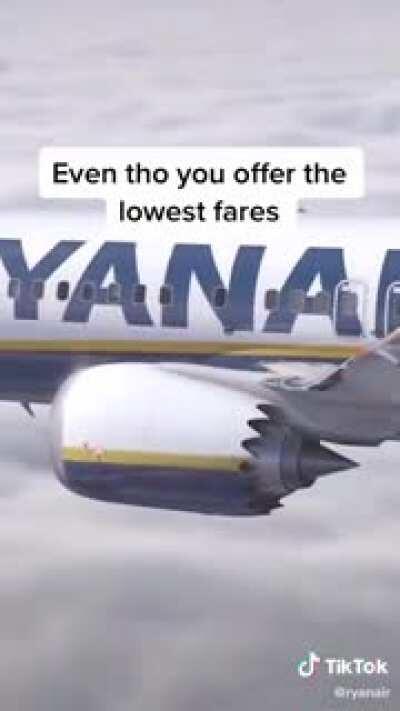 Fucking ryanair commercial with 100000 likes. Yes, ryanair has tiktok. They’re verified