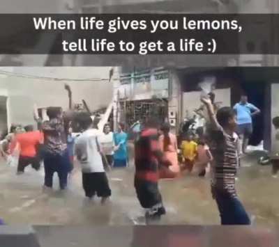 People playing Garba in flooded streets of Vadodara, Gujarat 