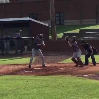 14-year-old one armed catcher throws the ball with no trouble