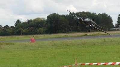 Plane lands perpendicular to the runway and takes a beating