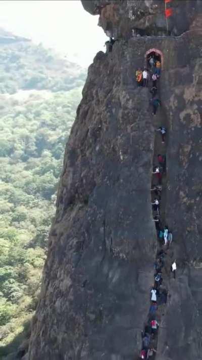 The trek to Harihar Fort, India