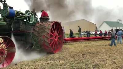 1905 Case 105 restored and plowing a field. I can't imagine what people thought a hundred years ago as I'm amazed now watching it run now.