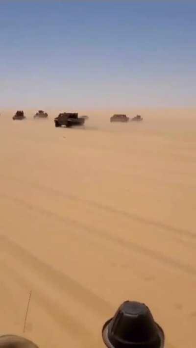 Dozens of Chadian technicals headed out into the desert after renewed fighting with FACT rebels