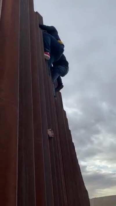 Just going to film these guys going over the border wall no biggie