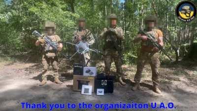 Ukraine Aid Operations - The warriors from the 82nd send their regards from the Kharkiv region - with the fuc**** big drone they received from your donations! With your help, we keep the drones coming!