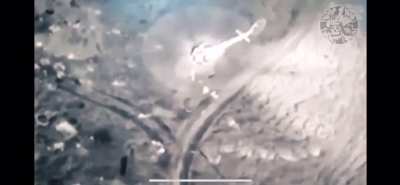 A rare recorded incident of a helicopter being shot down by a Ukrainian bayraktar tb2 on Snake island, Ukraine