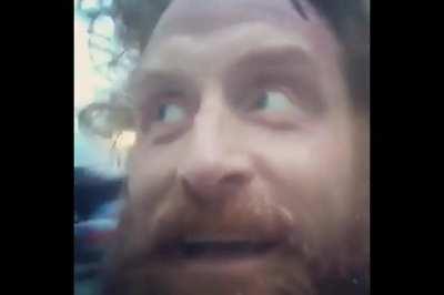 Rory McCann otherwise know as the Hound in Game Of Thrones singing to Kristofer Hivju (Tormund Giantsbane) during some down time on the shooting of Game Of Thrones season 7.