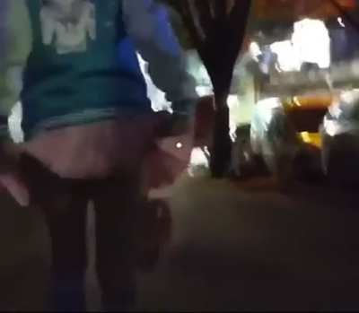 Girl Letting Goop Drain Out of Her Pussy Into The Street 🫠