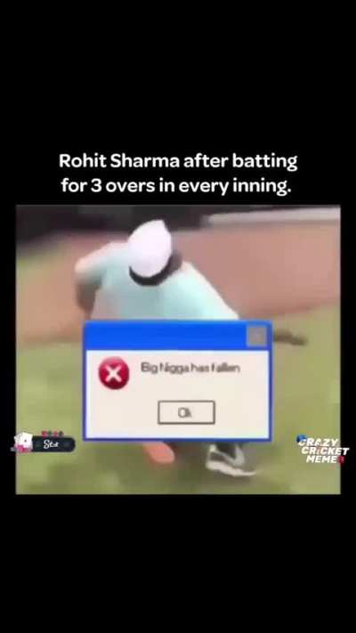 Rohit sharma after playing 3 overs every innings 