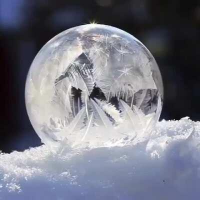 Freezing of a soap bubble