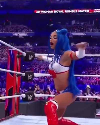 Sasha looking sexy doing the splits in the Royal Rumble