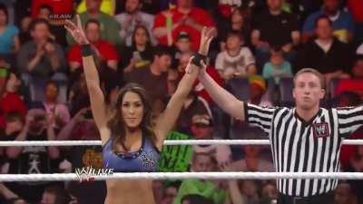 10 years ago, Nikki Bella defeats AJ with the Rack Attack