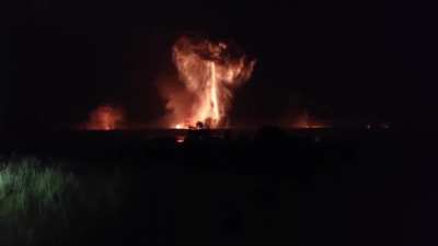 Hundreds of tons of Russian ammunition explode after a drone strike on an ammo dump in Toropets