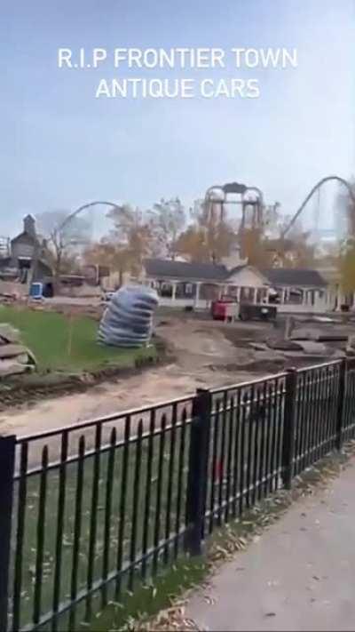 The Frontier Town antique cars at [Cedar Point] are no more. I wonder what they will use the land for?