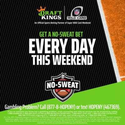 We are feeling wild this weekend. So wild that if you lose your Wild Card bet we’ll give you a bonus $10 bet for free. Download DraftKings Sportsbook today and get wild! (alright, we’ll stop)