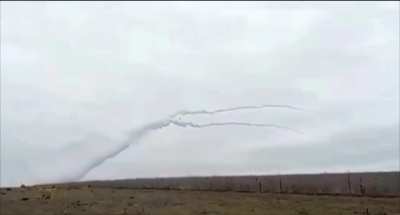 Su-24 tactical bomber launching Kh-25 lightweight air-to-ground missiles against Russian targets. 7th Tactical Aviation Brigade (Archival footage)