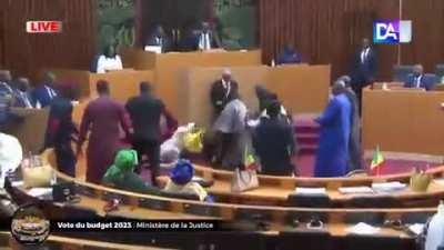 Brawl Breaks Out In Senegal Parliament After Male Lawmaker Slaps Female Colleague!