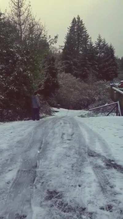 We got snow for the first time in years...my husband decided to introduce himself to the sticker briar at the end of the road