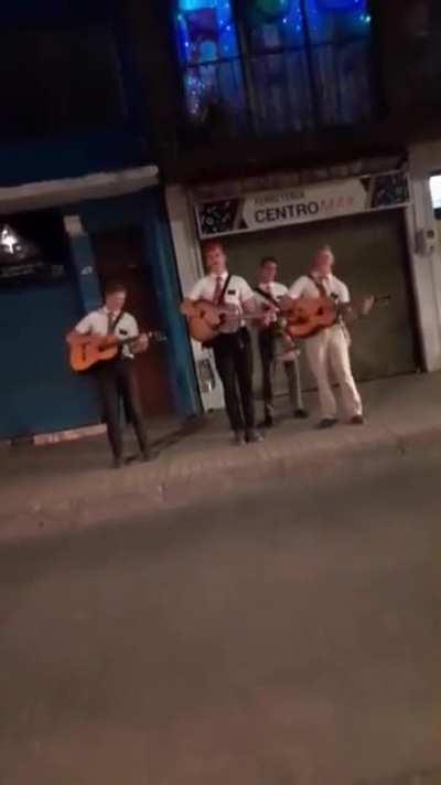 American Jehova's witnesses singing in the streets of Chile.