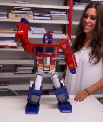 Transforming Optimus Prime toy