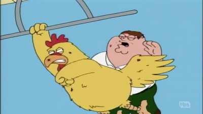 The first chicken fight with audio description for the visually impared, as aired on TBS