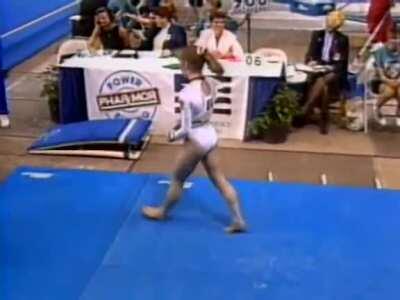 I have the need to watch this Vault every so often. This is Kim Zmeskal at the 1992 U.S. Championships!