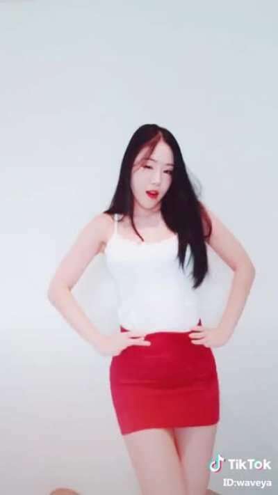 Tiktok red skirt