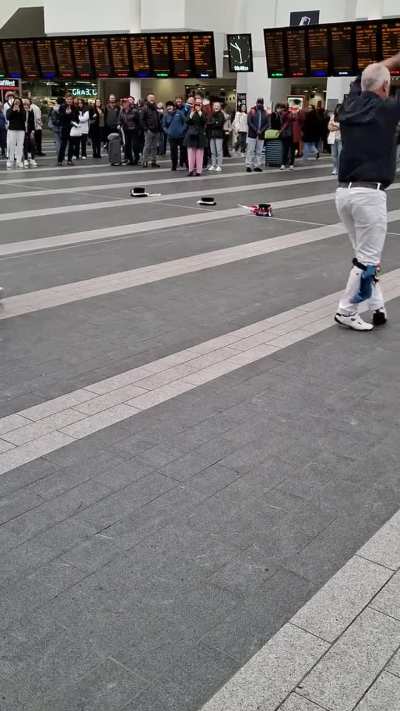 Man gets in the way of Morris Dancers, is instantly punished for it.