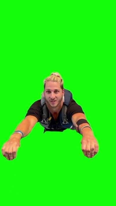 Guy falling green screen